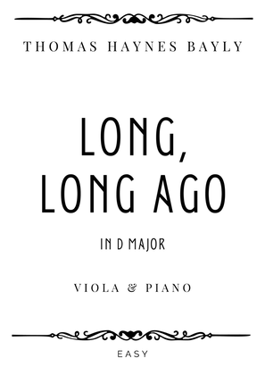Book cover for Bayly - Long, Long Ago in D Major - Easy
