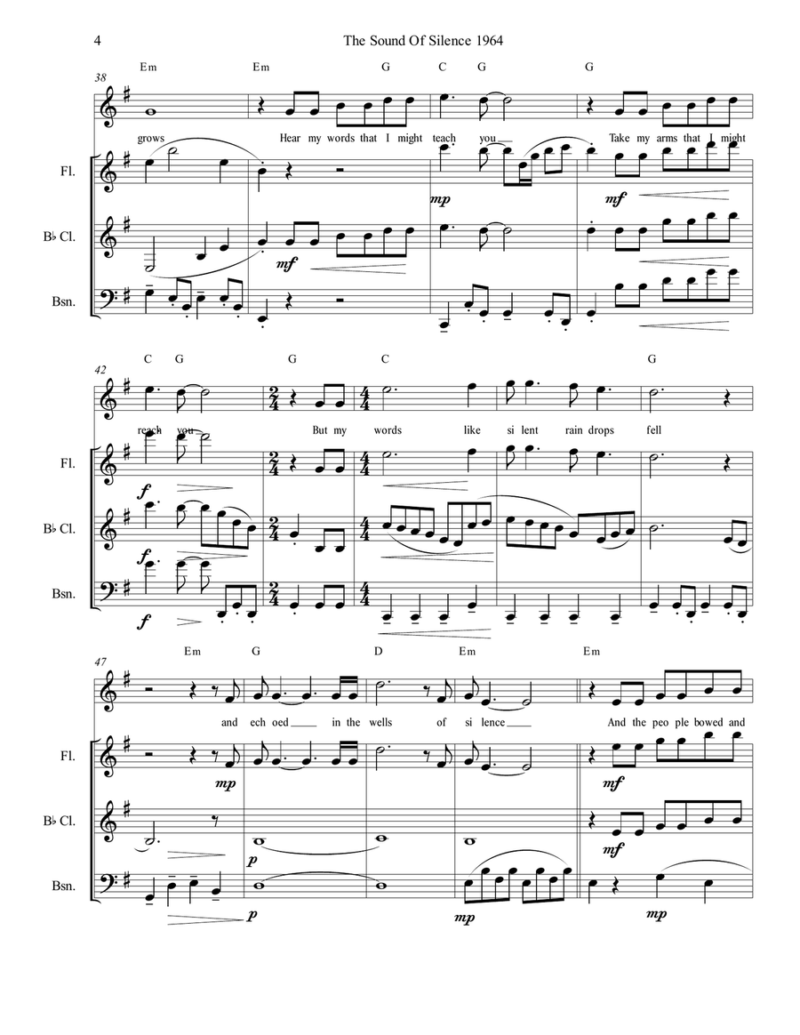 The Sound Of Silence Small Ensemble scores gallery preview page 4