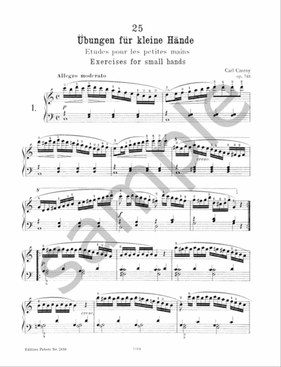 25 Exercises for Small Hands Op. 748 Piano Method scores gallery preview page 2