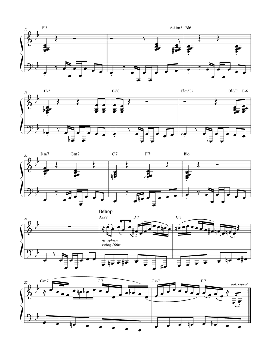 Oh, When the Saints Go Marching In - Solo Piano Piano Solo scores gallery preview page 4