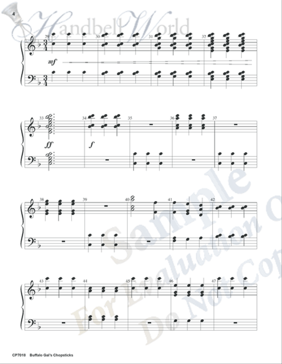 Buffalo Gal's Chopsticks 3-Octaves scores gallery preview page 3