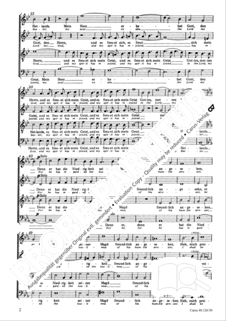 My soul exalts the Lord my God 4-Part scores gallery preview page 3