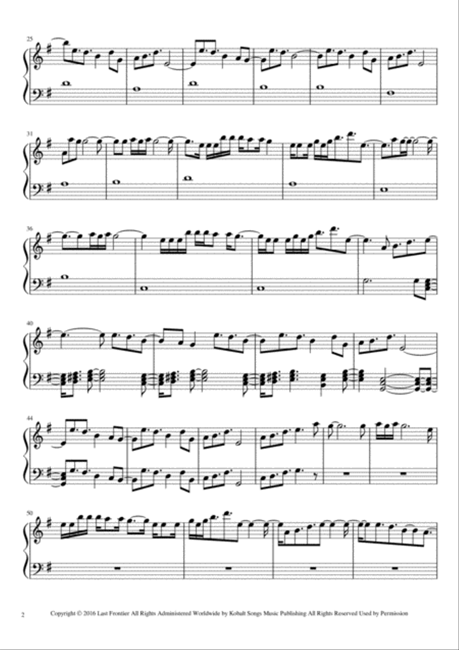 Ocean Eyes Easy Piano scores gallery preview page 2