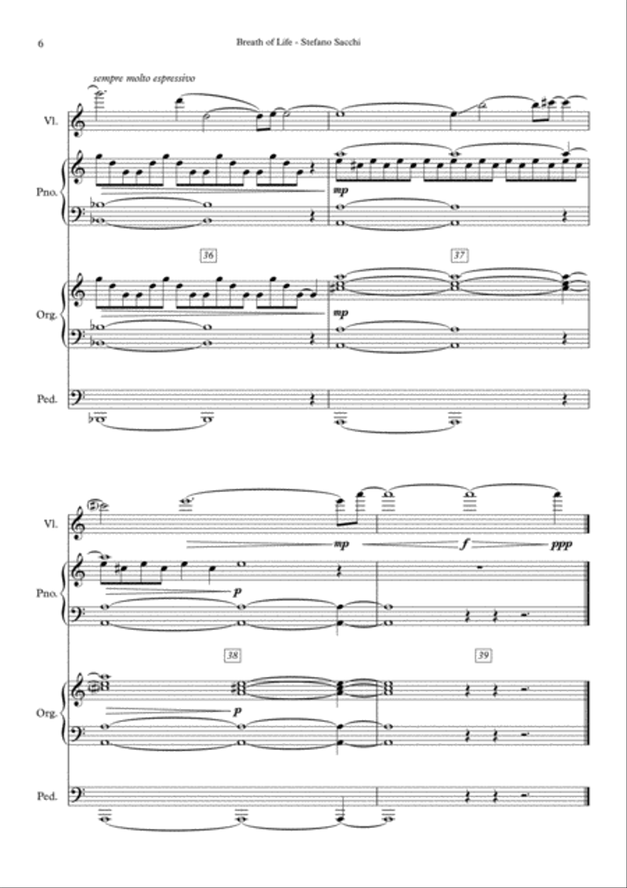 Breath of Life - Violin, Piano and Organ String Duet scores gallery preview page 6