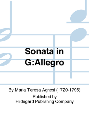 Book cover for Sonata In G:Allegro