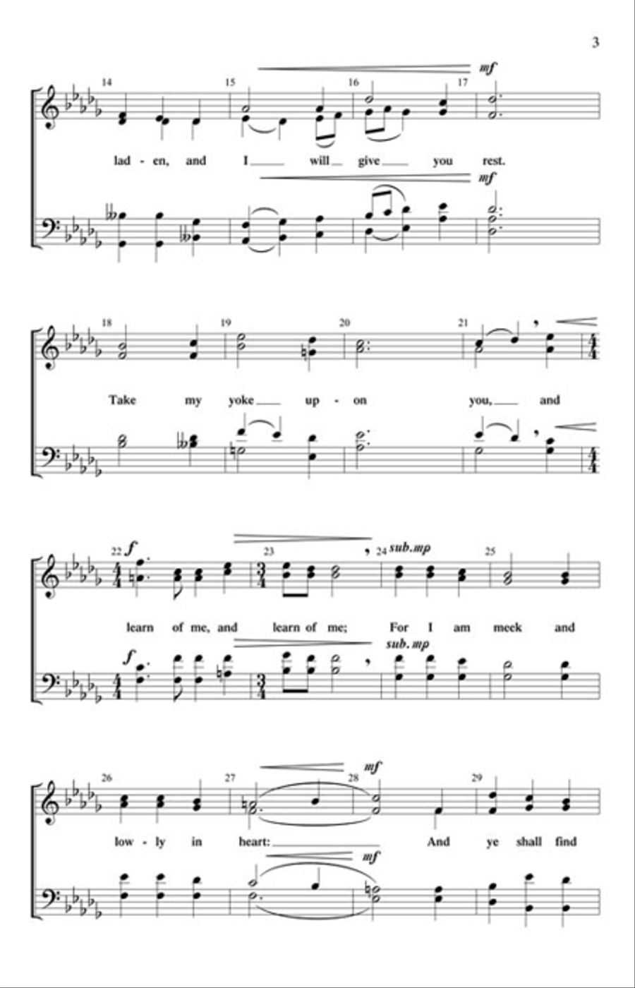 Come Unto Me 4-Part scores gallery preview page 3