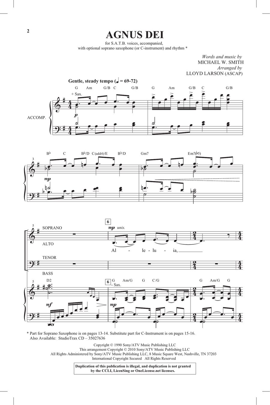 Agnus Dei 4-Part scores gallery preview page 1