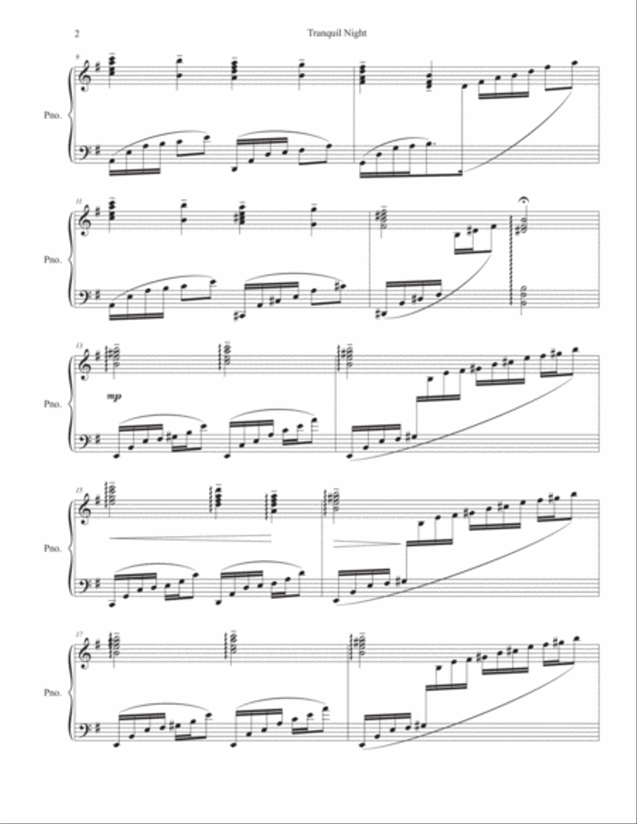 Tranquil Night Piano Solo scores gallery preview page 2