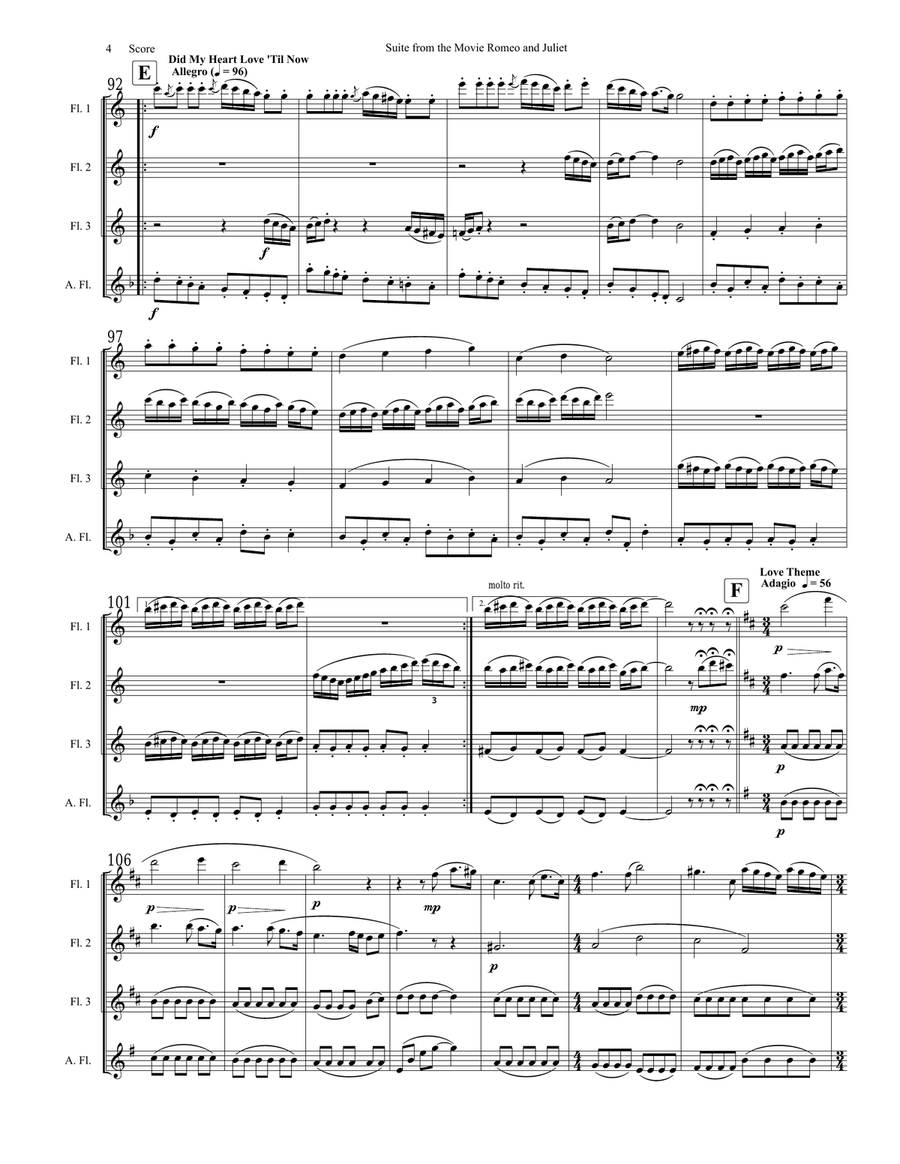 Suite: Romeo; Juliet; The Feast At The House Of Capulet; Did My Heart Love 'til Now/love Theme Woodwind Ensemble scores gallery preview page 5