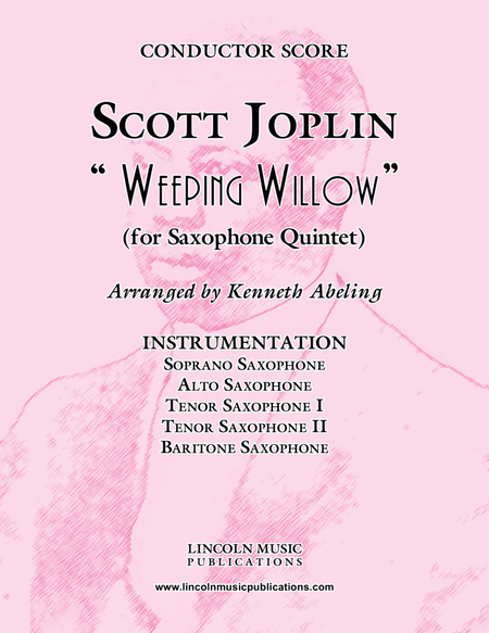 Joplin - “Weeping Willow” (for Saxophone Quintet SATTB) image number null