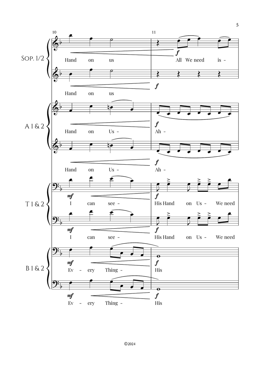 His Hand On Us Divisi scores gallery preview page 5