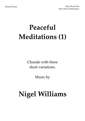 Book cover for Peaceful Meditations (1), for Flute and Piano