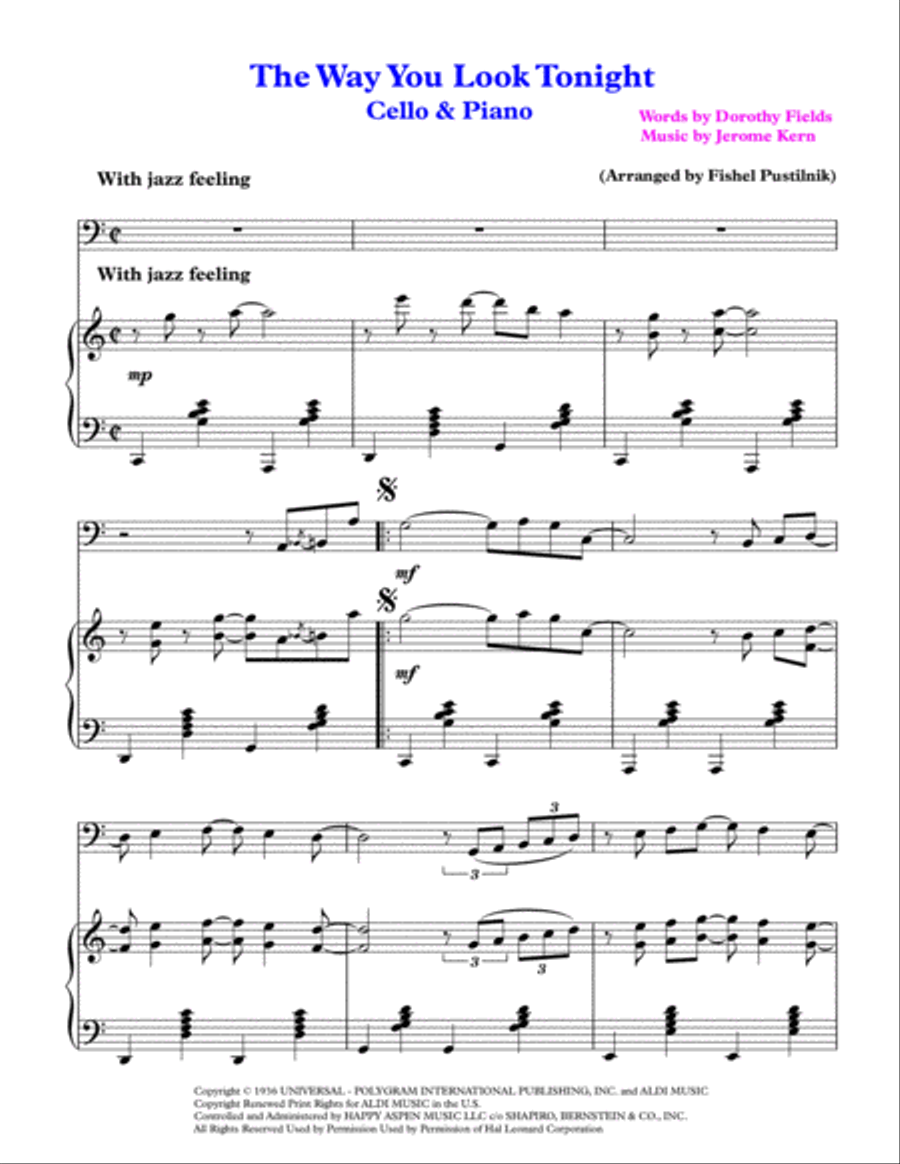 The Way You Look Tonight Piano scores gallery preview page 2