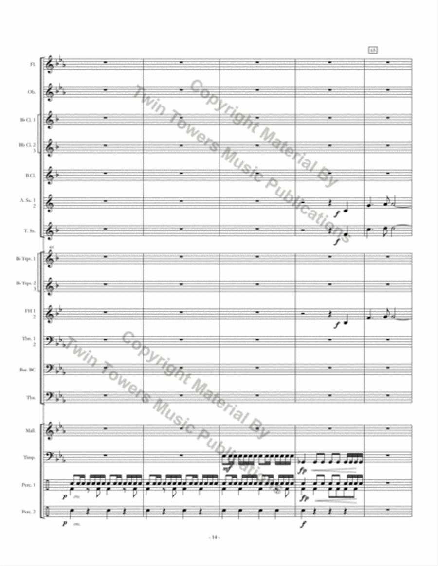 Skyline Fanfare and Theme Concert Band scores gallery preview page 15