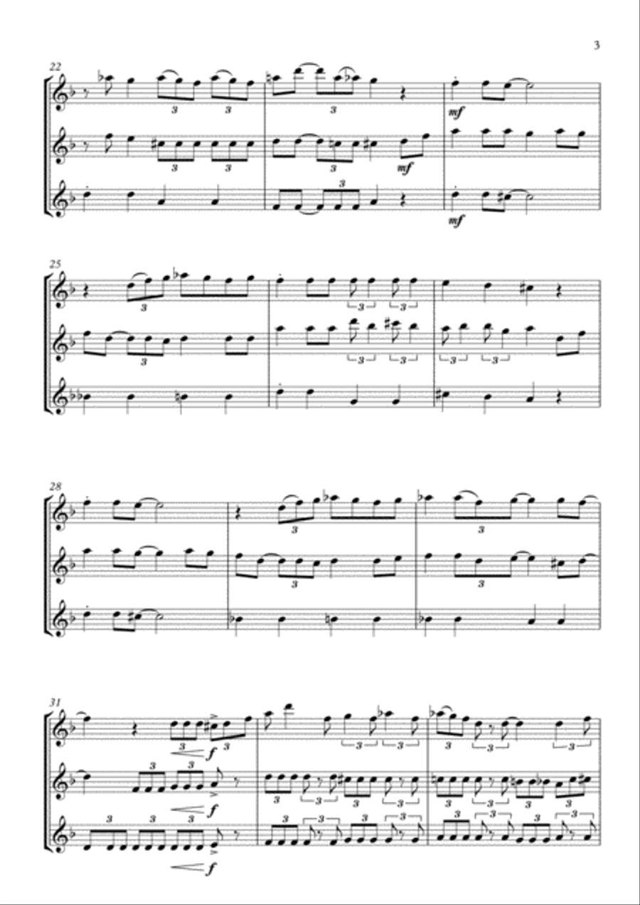 St James' Infirmary. Flute Trio Flute Trio scores gallery preview page 3
