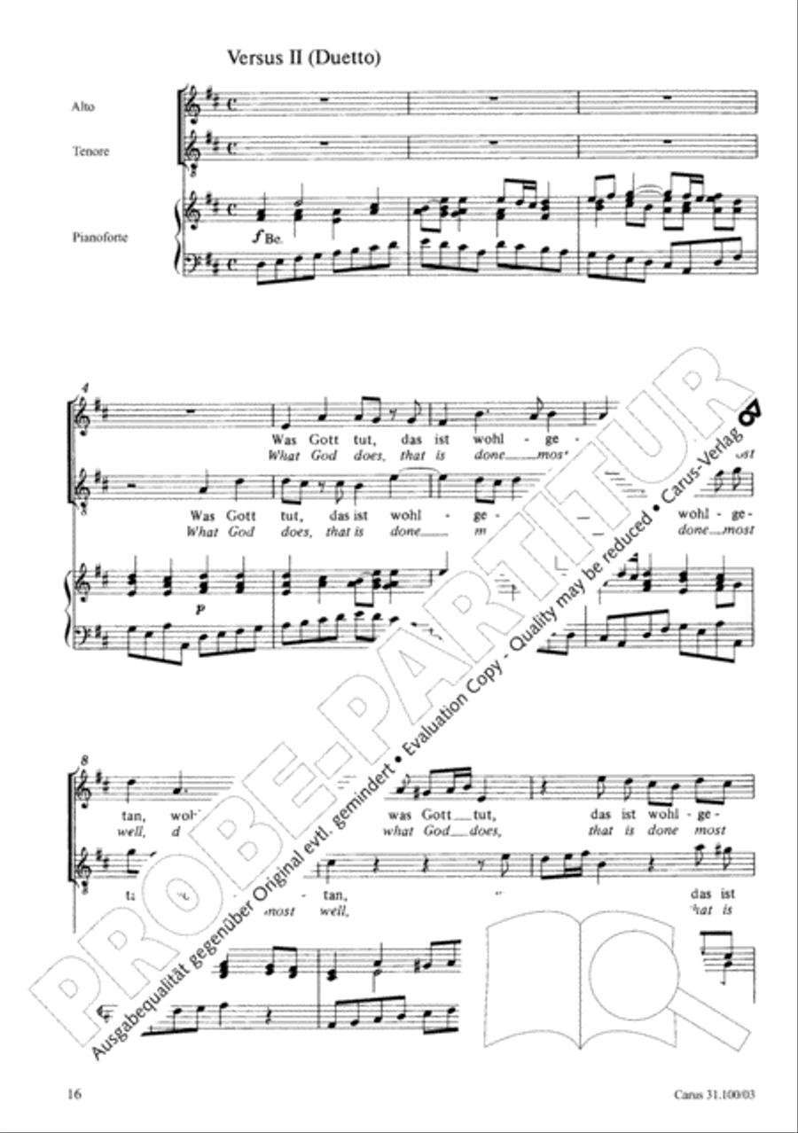 Whatever God ordains is right (Was Gott tut, das ist wohlgetan) 4-Part scores gallery preview page 17