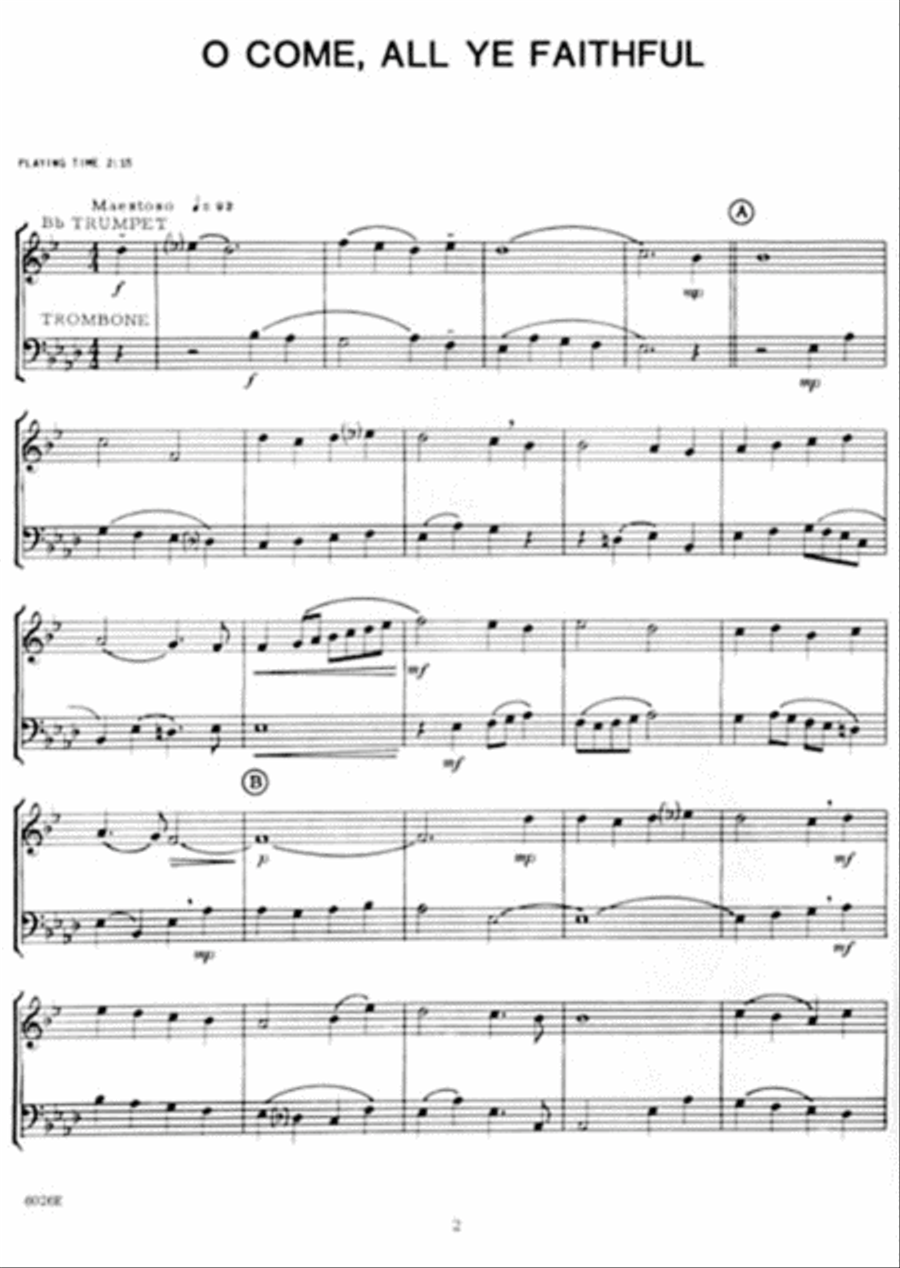 Christmas For Two - Trumpet and Tenor Trombone Baritone Brass Duet scores gallery preview page 2