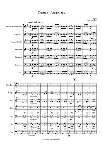 3 Pieces from Bizet's Carmen (Brass Septet)