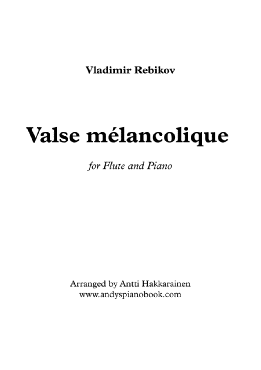 Book cover for Valse Melancolique - Flute & Piano