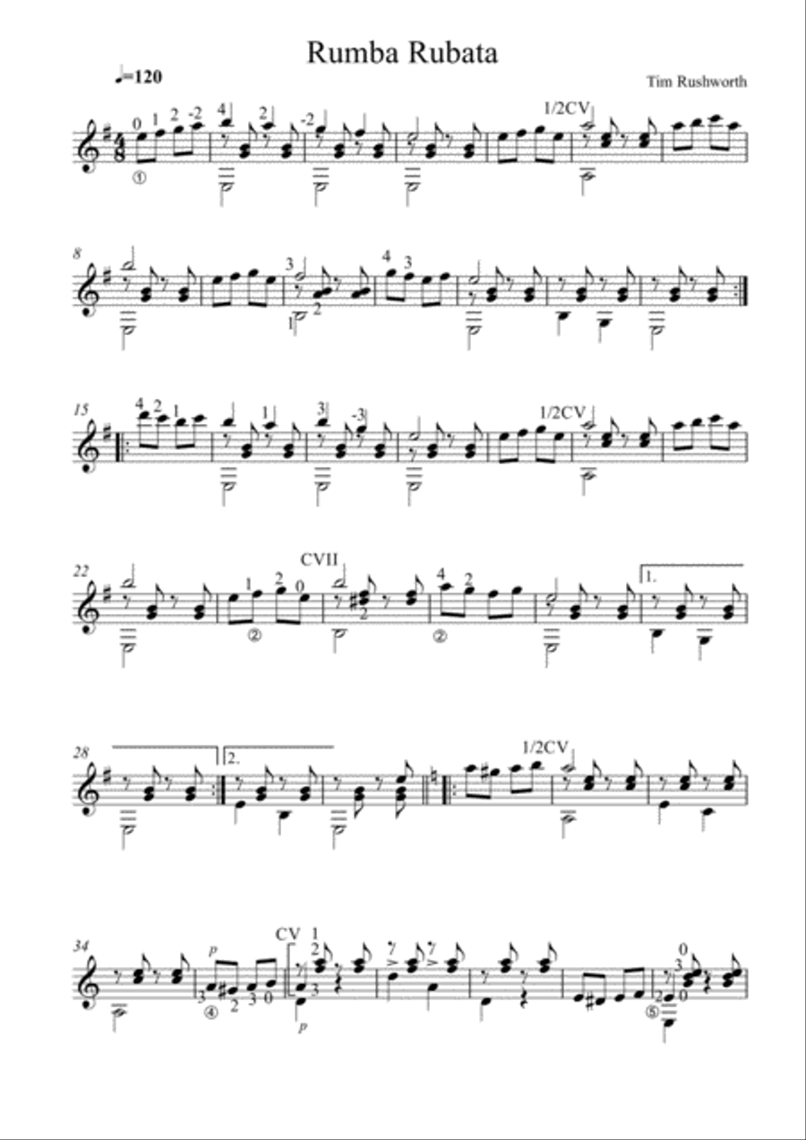 Rumba Rubata Guitar Solo scores gallery preview page 1