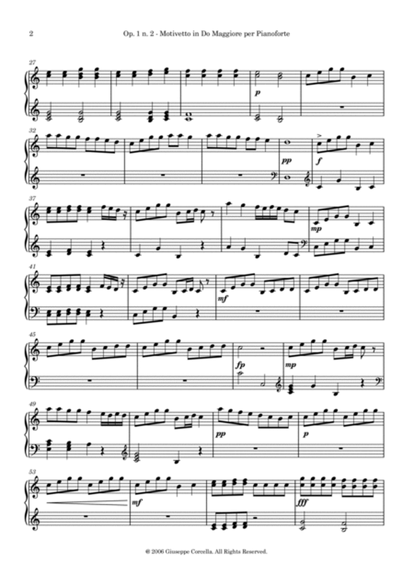 Motivetto in Do Maggiore per Pianoforte Op. 1 No. 2 image number null