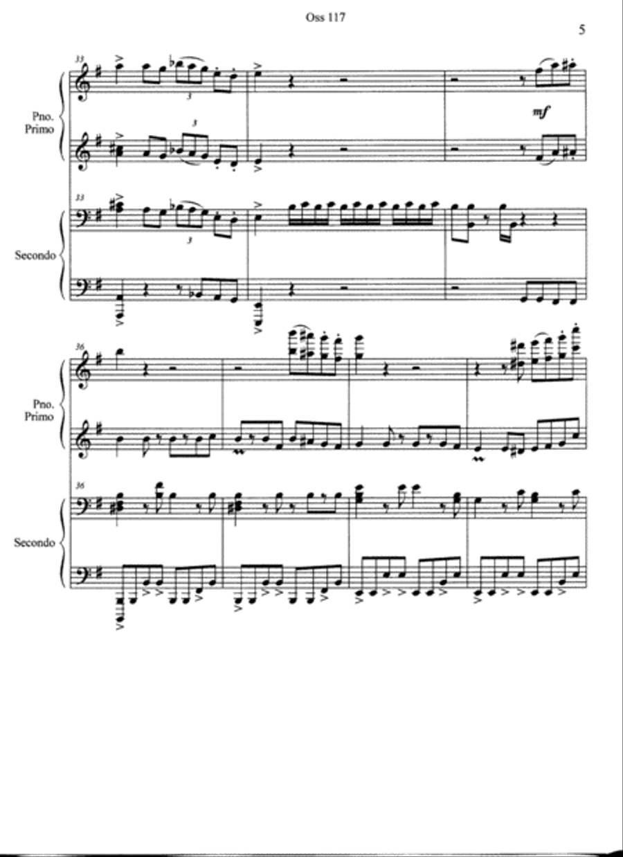 Oss 117 1 Piano, 4-Hands scores gallery preview page 5