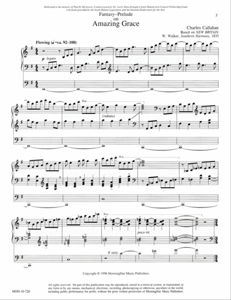 Fantasy Prelude on Amazing Grace Organ scores gallery preview page 2