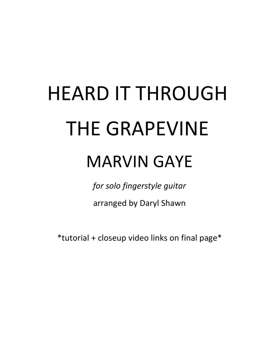 I Heard It Through The Grapevine Guitar Tablature scores gallery preview page 1
