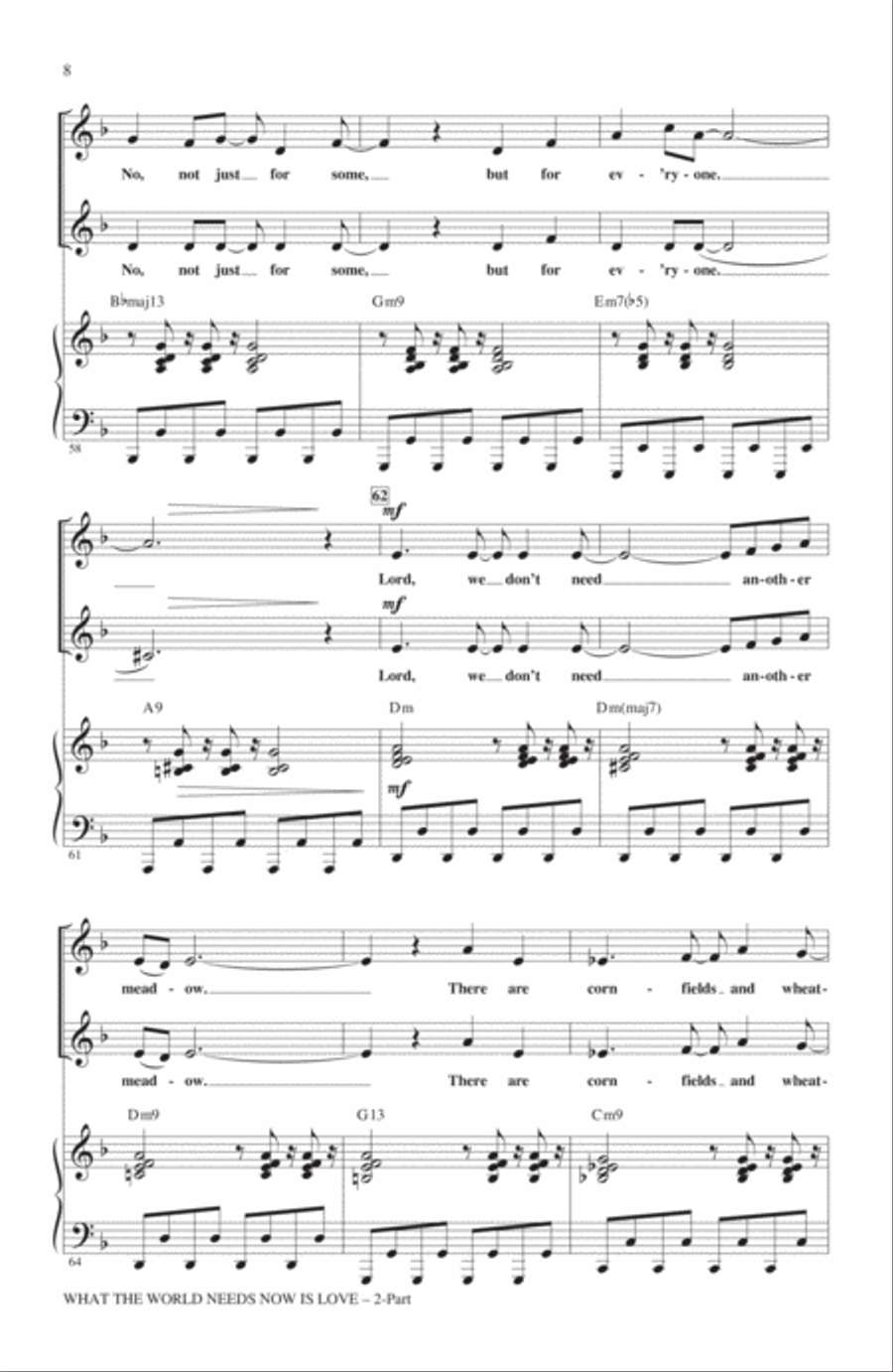 What The World Needs Now Is Love (arr. Roger Emerson) 2-Part scores gallery preview page 7