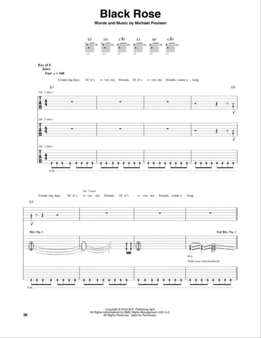 Black Rose Electric Guitar scores gallery preview page 1