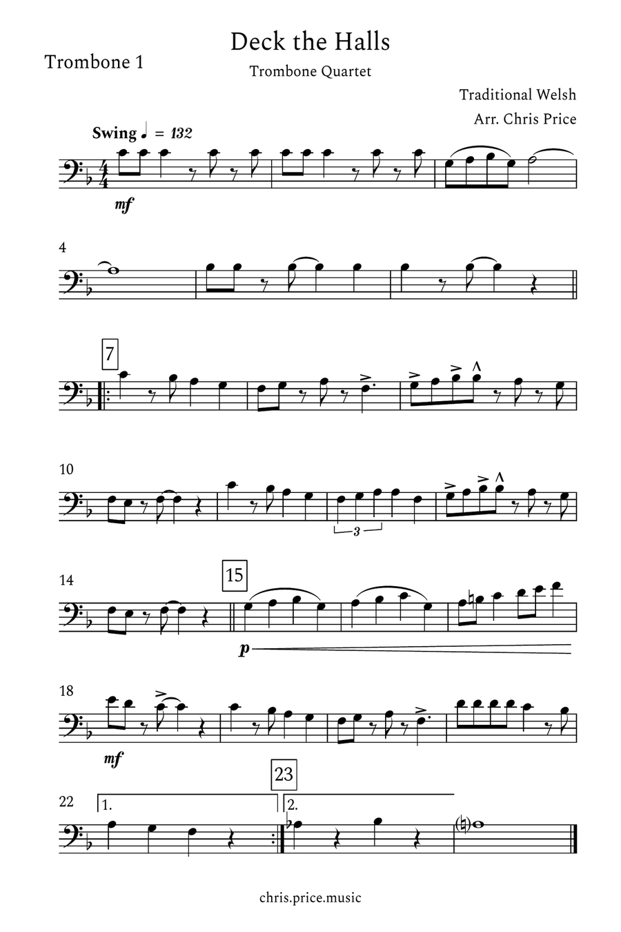 Deck The Halls Brass Quartet scores gallery preview page 4