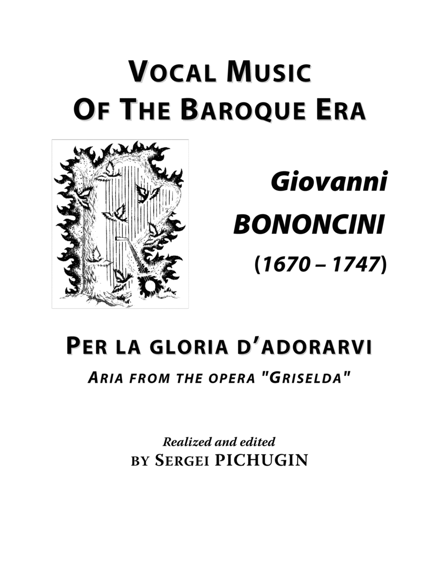 BONONCINI Giovanni: Per la gloria d’adorarvi, aria from the opera 