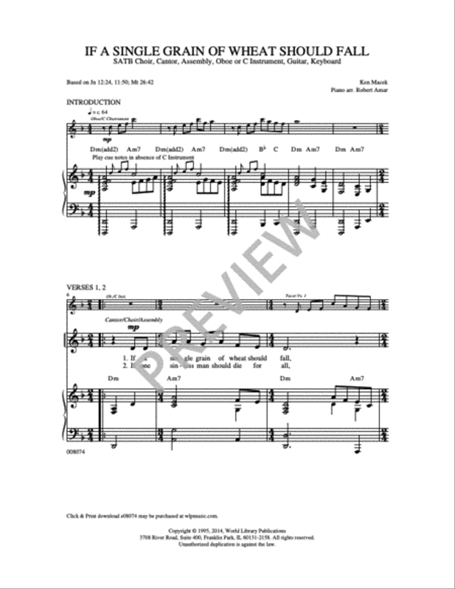 If a Single Grain of Wheat Should Fall 4-Part scores gallery preview page 5