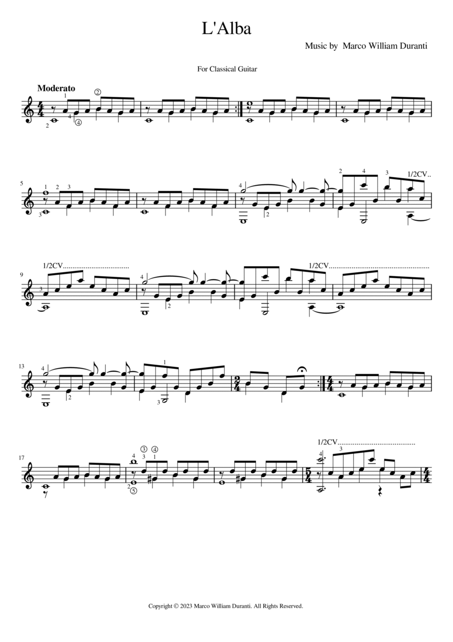 L'Alba L'Alba Acoustic Guitar scores gallery preview page 1