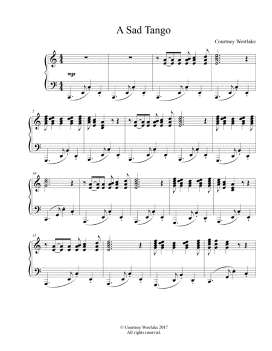 A Sad Tango Piano Solo scores gallery preview page 1