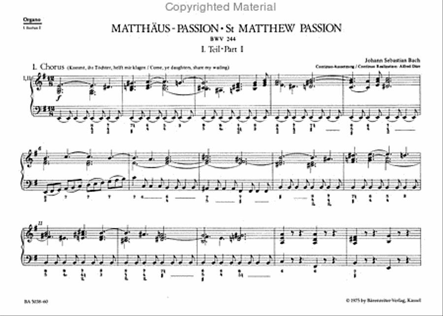 Matthaus-Passion BWV 244