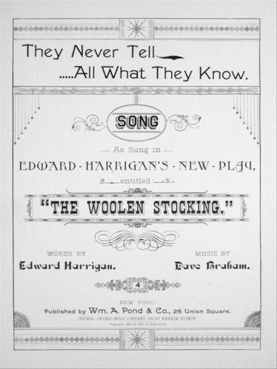They Never Tell All What They Know. Song Voice scores gallery preview page 1