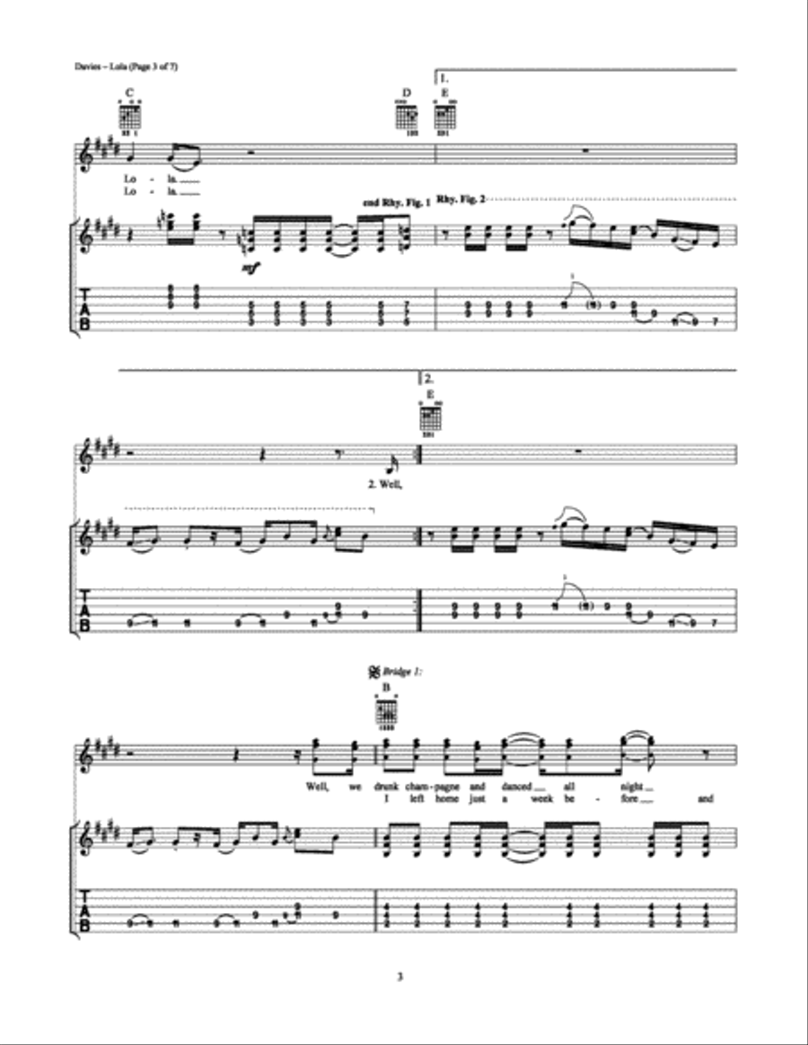 Lola Electric Guitar scores gallery preview page 3