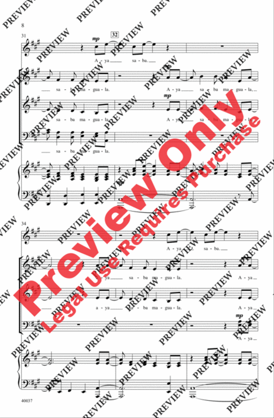 Aya Ngena 4-Part scores gallery preview page 8
