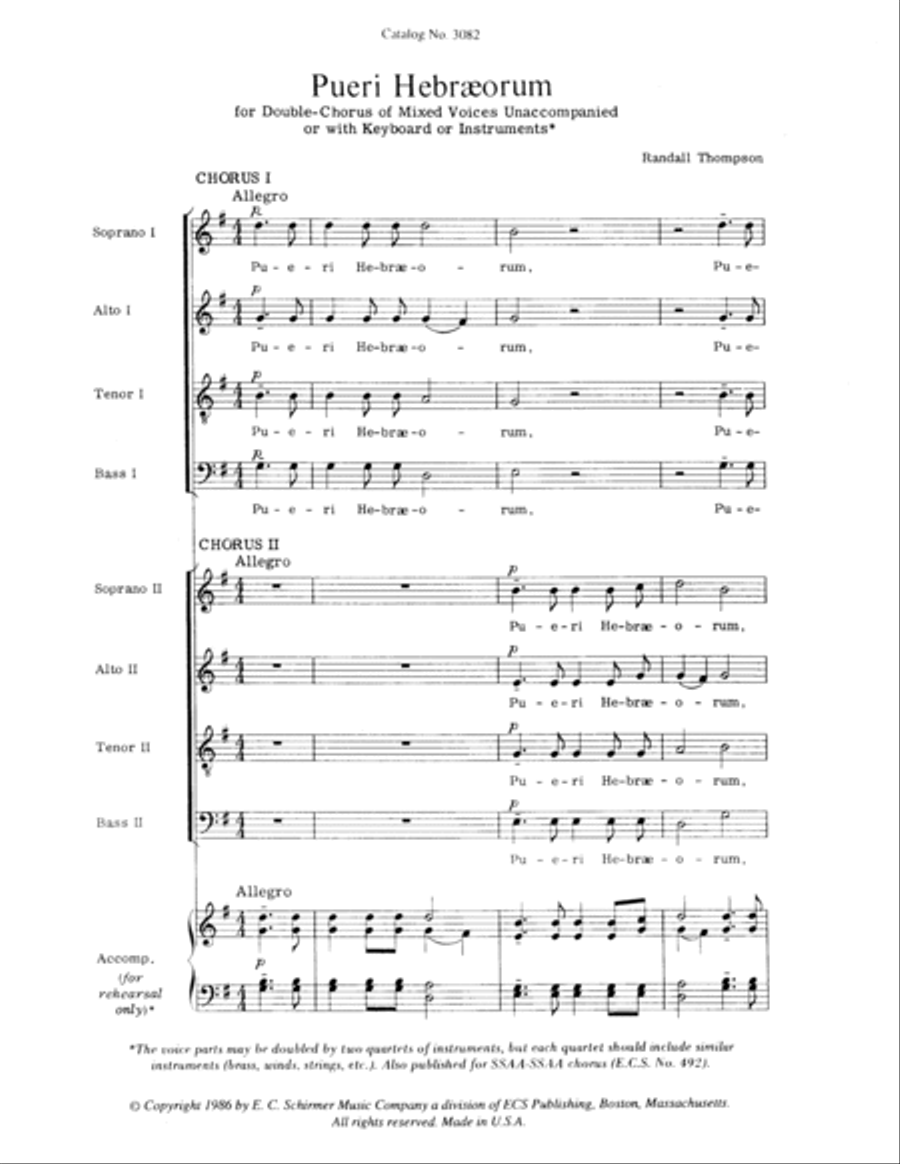 Pueri Hebraeorum 4-Part scores gallery preview page 7