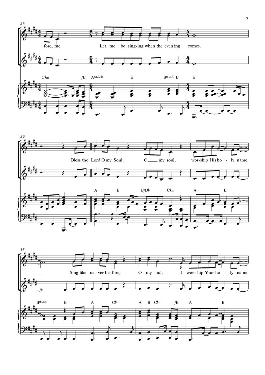10,000 Reasons (Bless The Lord) SSA scores gallery preview page 3