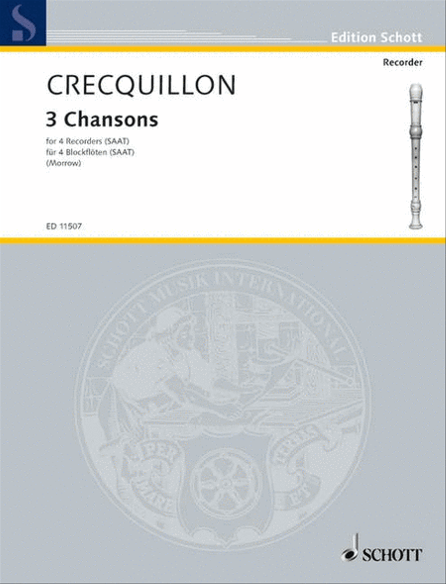 3 Chansons 3 Chansons Recorder scores gallery preview page 1