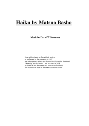 David Warin Solomons: Haikus by Matsuo Basho for low voice and gutiar