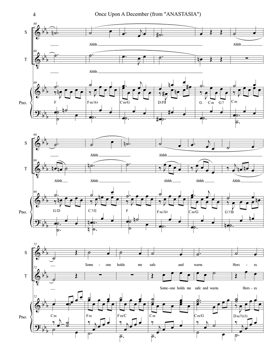 Once Upon A December from the Twentieth Century Fox Motion Picture ANASTASIA Tenor Voice scores gallery preview page 4