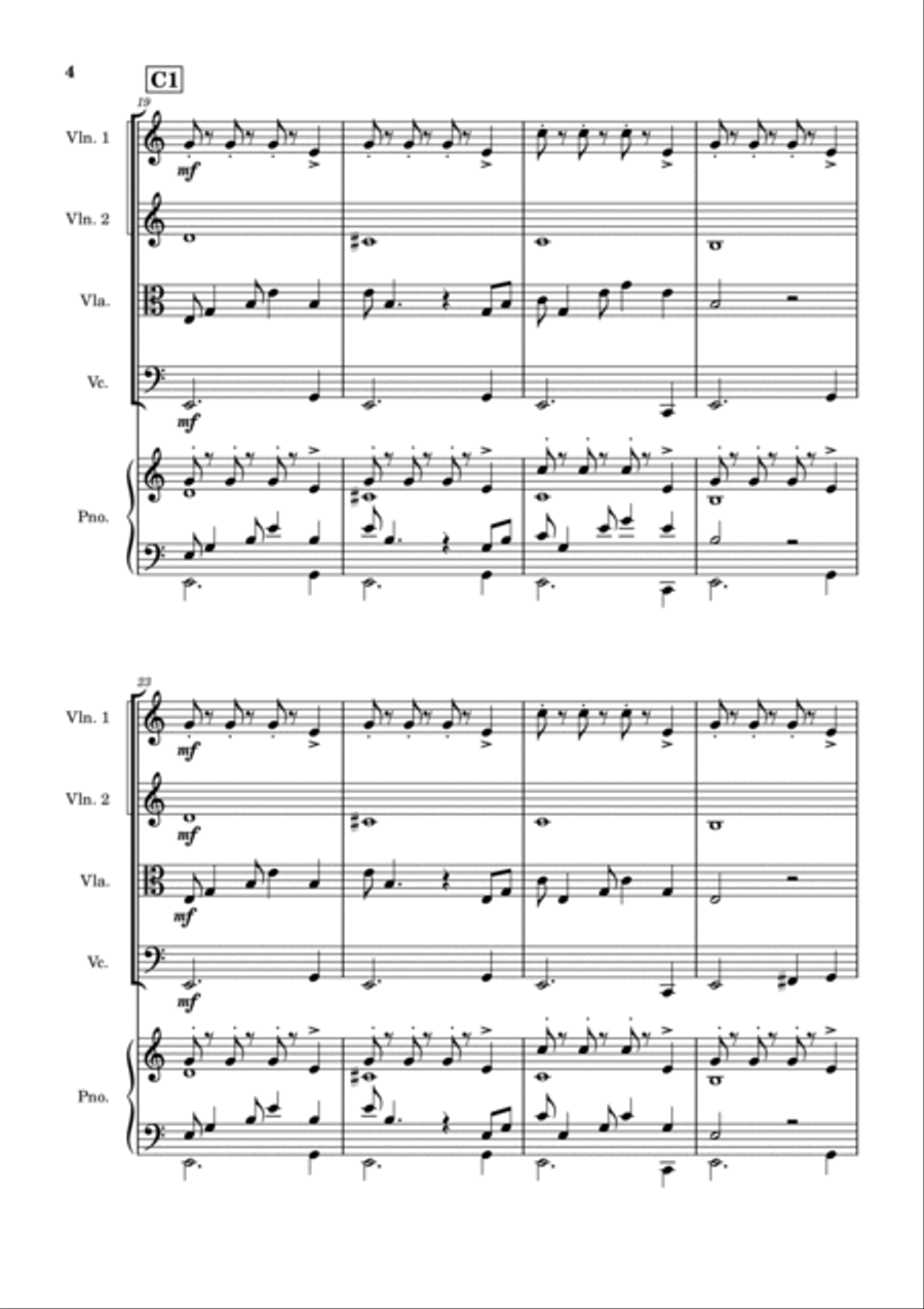 City Bustle String Quartet scores gallery preview page 4