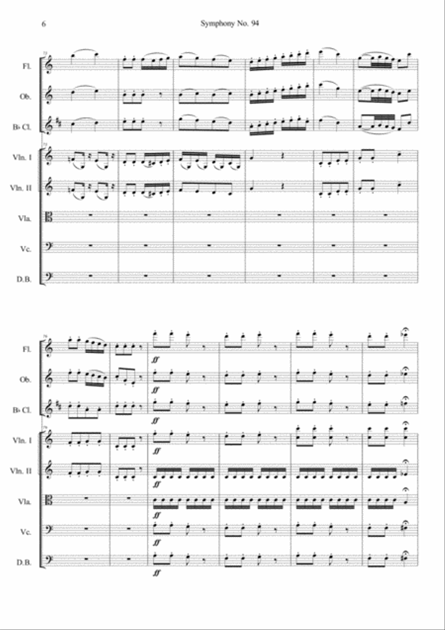 Symphony No.94 In G Major II Andante (Short Ver.) Orchestra scores gallery preview page 6