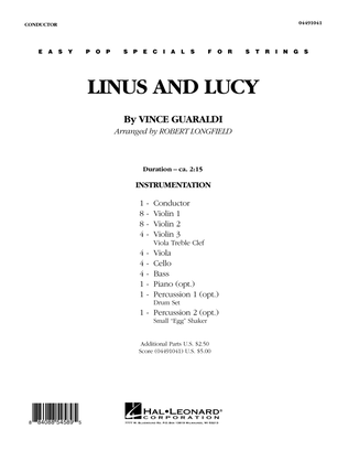 Book cover for Linus And Lucy - Full Score