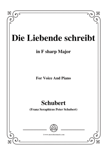 Schubert-Die Liebende schreibt,in F sharp Major,Op.165 No.1,for Voice and Piano image number null