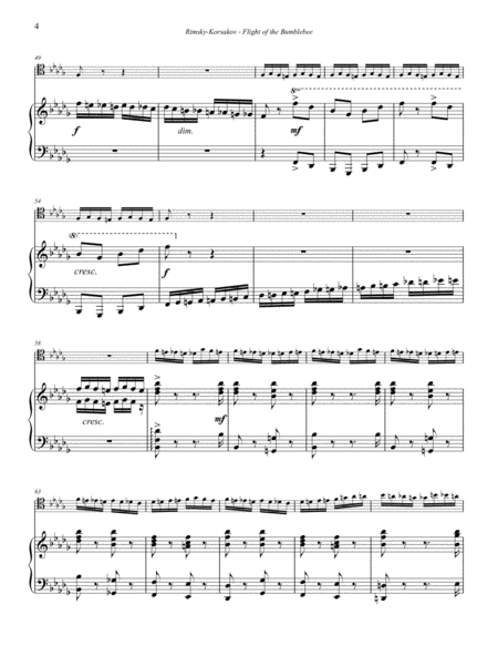 Flight of the Bumblebee for Trombone and Piano