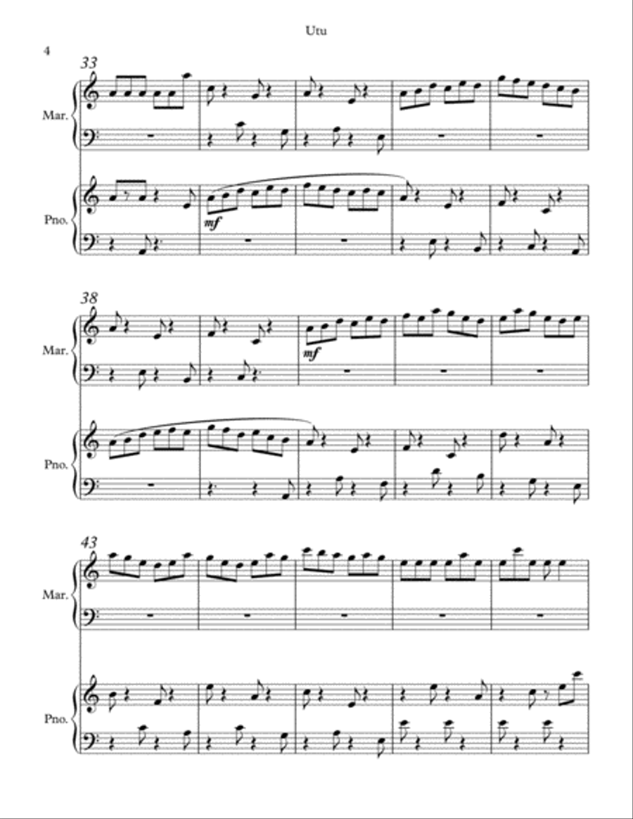 Utu - Dance of Balance and Unity Piano scores gallery preview page 4
